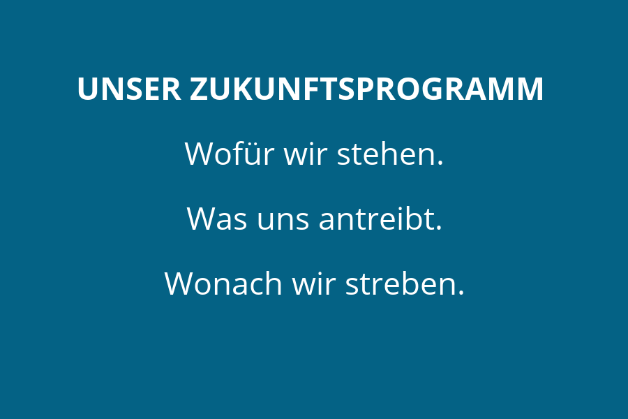 Schriftzug: Unser Zukunftsprogramm