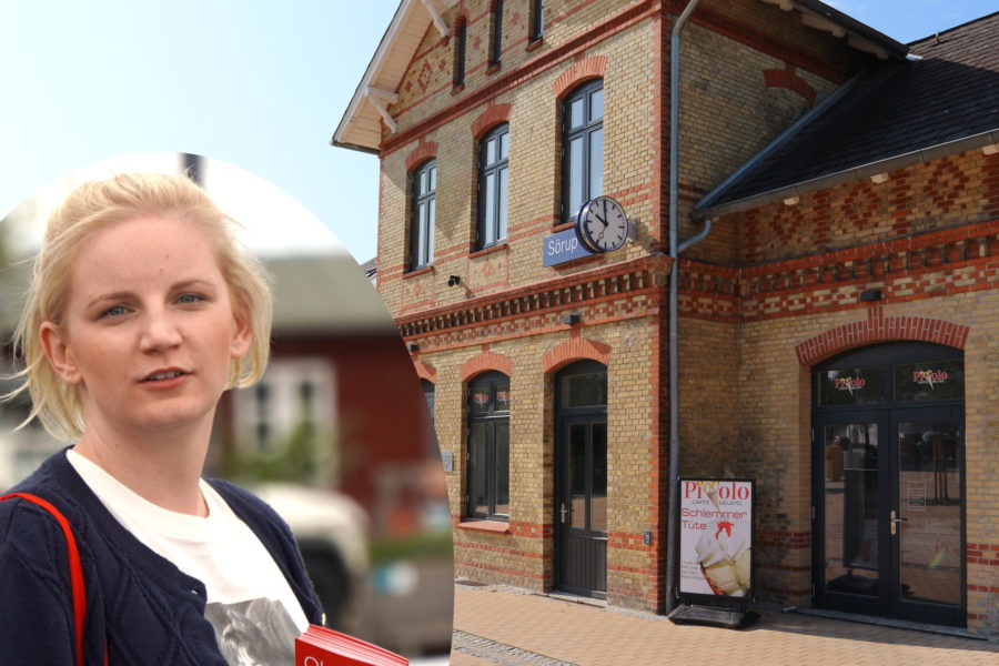 Bahnhof Sörup mit Bild von Franziska Brzezicha