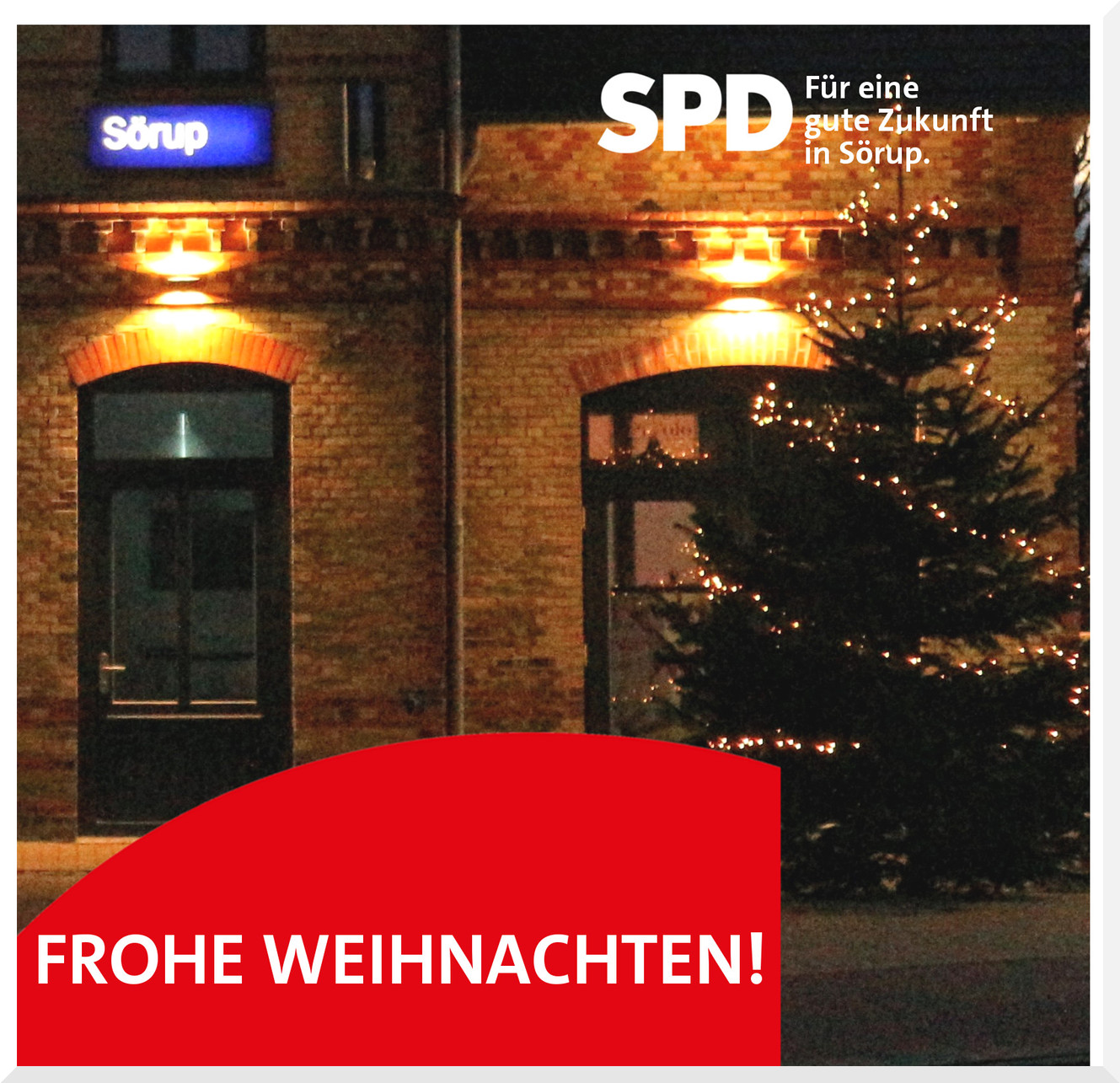 Bahnhof Sörup mit Weihnachtstanne