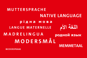 Text "Mutterspreche" in verschiedenen sprachen