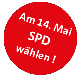 Text: am 14. Mai SPD wählen!