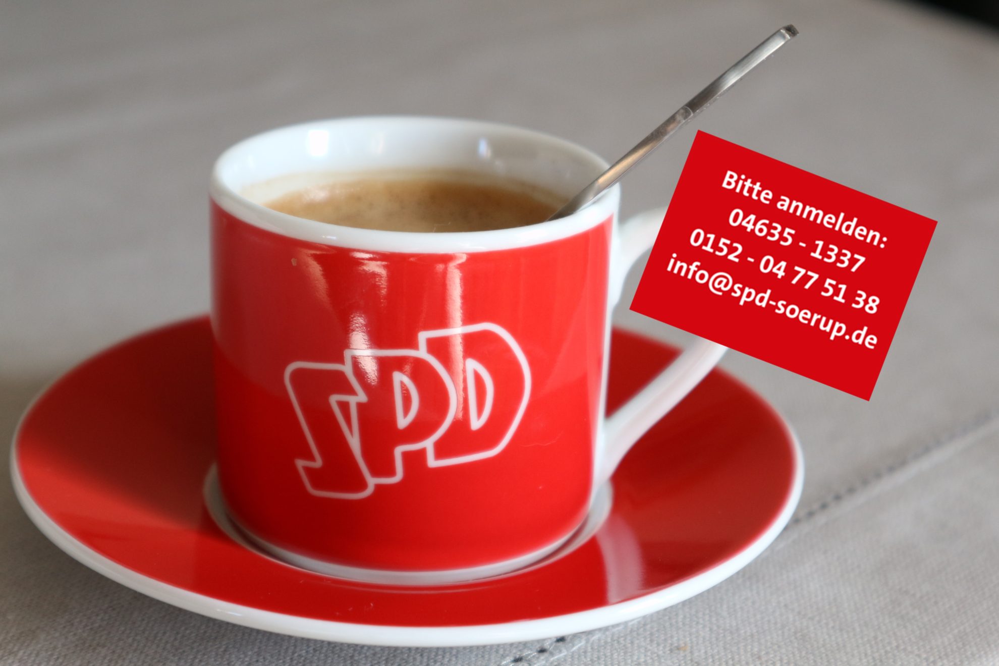 Kaffeetasse mit SPD Aufschrift