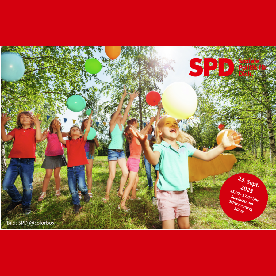 Spielende Kinder - Einladung Spielplatzfest